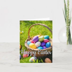 Festive Happy Easter Basket Holiday Card