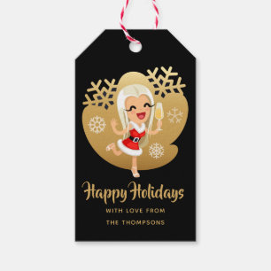 Festive Happy Holidays   Christmas Drinks Wine Gift Tags