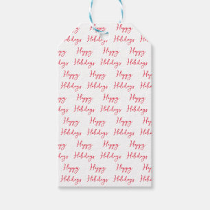 Festive Happy Holidays Cursive Script Gift Tag