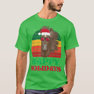 Festive Happy Holidays Xmas Horse T-Shirt