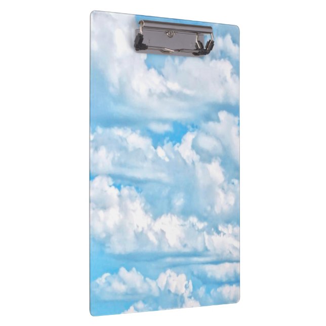 Festive Happy Sunny Clouds Background Clipboard (Right)