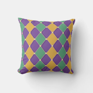 Festive Harlequin Diamond Pattern Cushion
