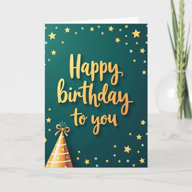 Festive Hat Birthday Card (Front)