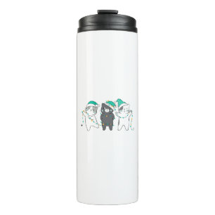 festive hats, Christmas lights Thermal Tumbler