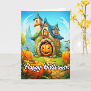 Festive Haunted House   Happy Halloween Card