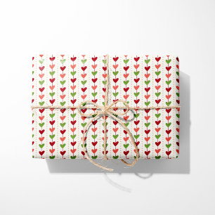 Festive Heart Christmas Garland Wrapping Paper