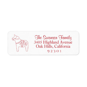 Festive Heritage Horse Return Address Label