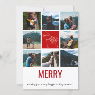 Festive Heritage Merry Photo Collage Holiday Card