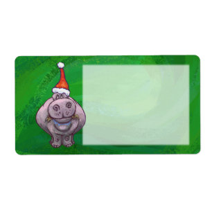 Festive Hippo On Green