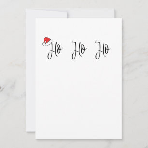 Festive "Ho Ho Ho" Santa Hat Christmas Holiday  Card