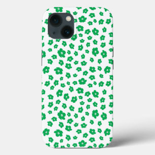 Festive Holiay Christmas Green Hibiscus Flowers Fl iPhone 13 Case