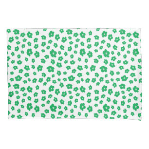 Festive Holiay Christmas Green Hibiscus Flowers Fl Pillowcase