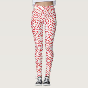 Festive Holiay Christmas Red Hibiscus Flowers Flor Leggings