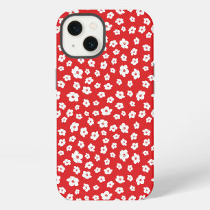 Festive Holiay Christmas Red White Hibiscus Flower iPhone 13 Case