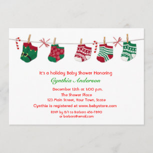 Festive Holiday Baby Shower Invitation