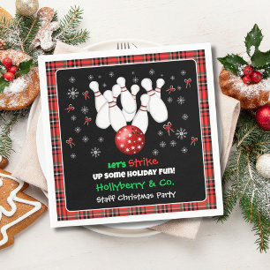 Festive Holiday Bowling  Napkin