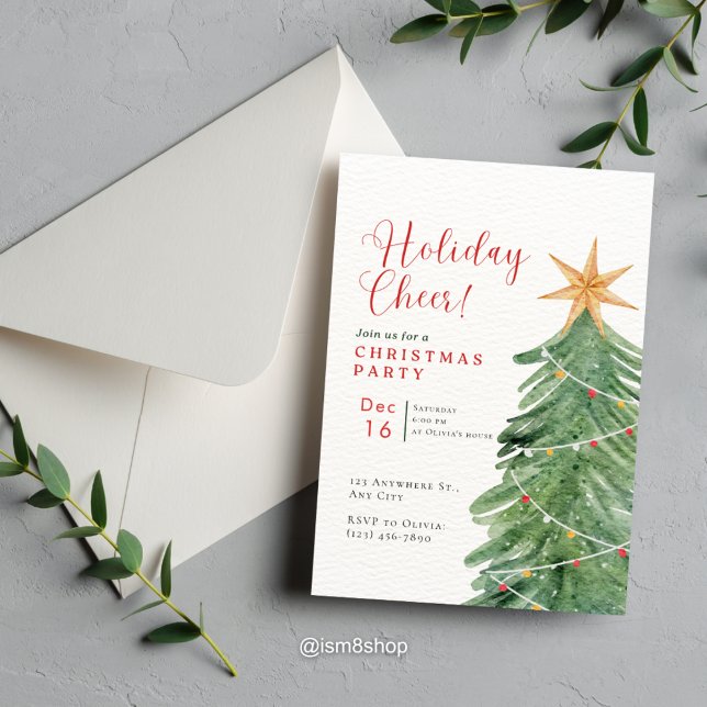 Festive Holiday Cheer Christmas Party Invitation (Creator Uploaded)