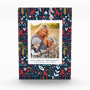Festive Holiday Christmas Botanical Frame Photo Block