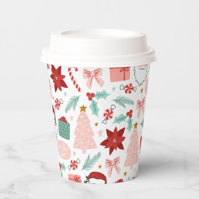 Festive Holiday Christmas  Paper Cups (Front)