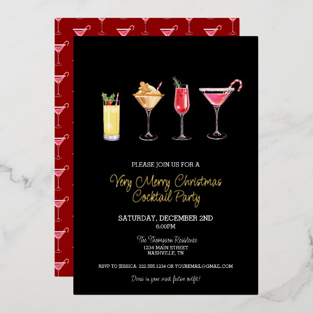 Festive Holiday Cocktail Party Christmas (Front/Back)