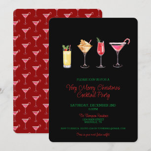 Festive Holiday Cocktail Party Christmas Invitation