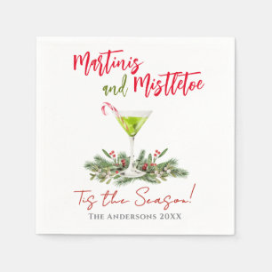 Festive Holiday Cocktails Martini Party Napkin
