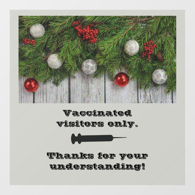 Festive Holiday Colours Vaccinated Only Window Cling (Sheet)