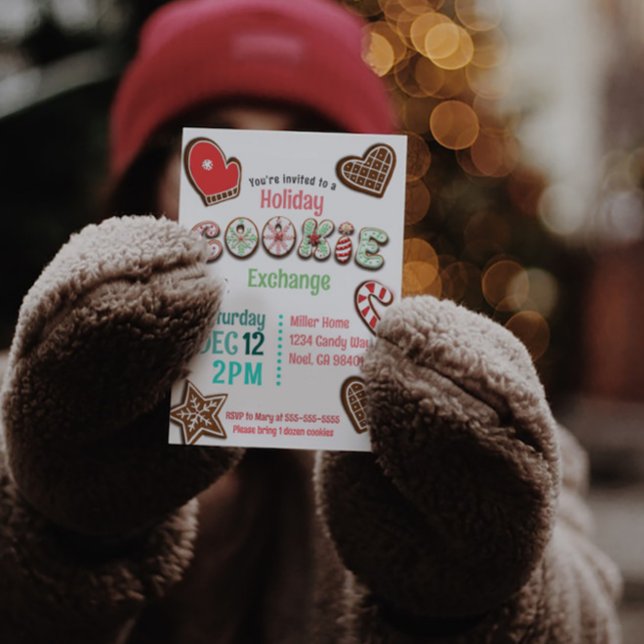 Festive Holiday Cookie Exchange - Gingerbread  Invitation (Creator Uploaded)