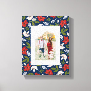 Festive Holiday Floral Canvas Print