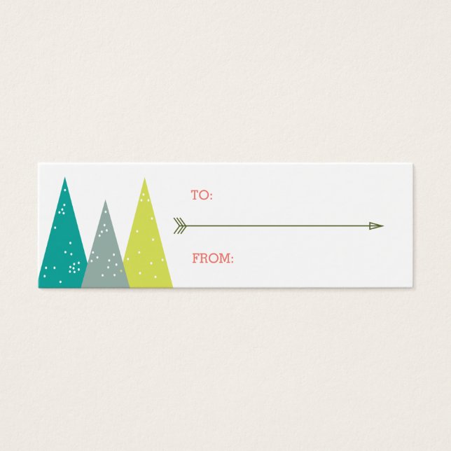 Festive Holiday Forest Gift Tags (Front)