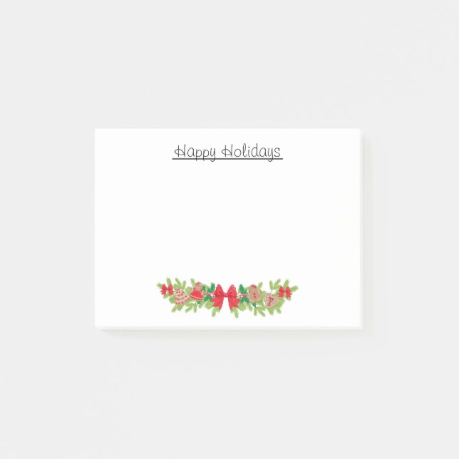 Festive Holiday Garland Post-It Notes (Front)