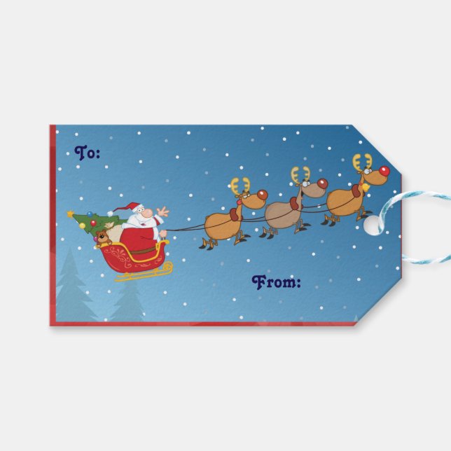 Festive Holiday Gift Tag (Front (Horizontal))