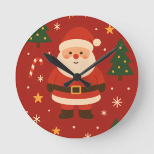 Festive Holiday Glow Round Clock
