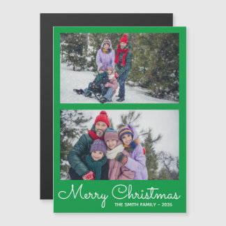 Festive Holiday Green 2 Family Photo Collage