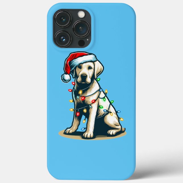 Festive Holiday Labrador Dog with Christmas Light Case-Mate iPhone Case (Back)