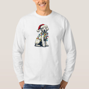 Festive Holiday Labrador Dog with Christmas Light T-Shirt