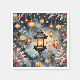 Festive Holiday Lanterns Napkin