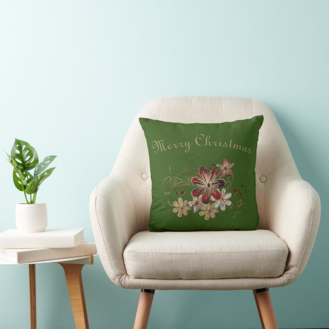 Festive Holiday Laurel Green Cushion (Chair)