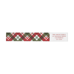 Festive Holiday Merry Christmas Red And Green  Wrap Around Label