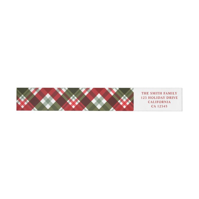 Festive Holiday Merry Christmas Red And Green  Wrap Around Label (Individual)