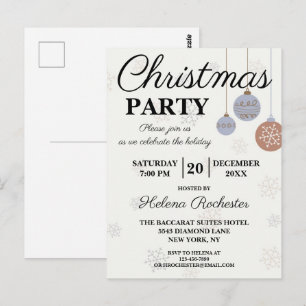 Festive Holiday Ornament Christmas Party Postcard