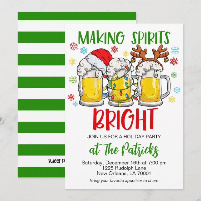 Festive Holiday Party Invitation (Front/Back)