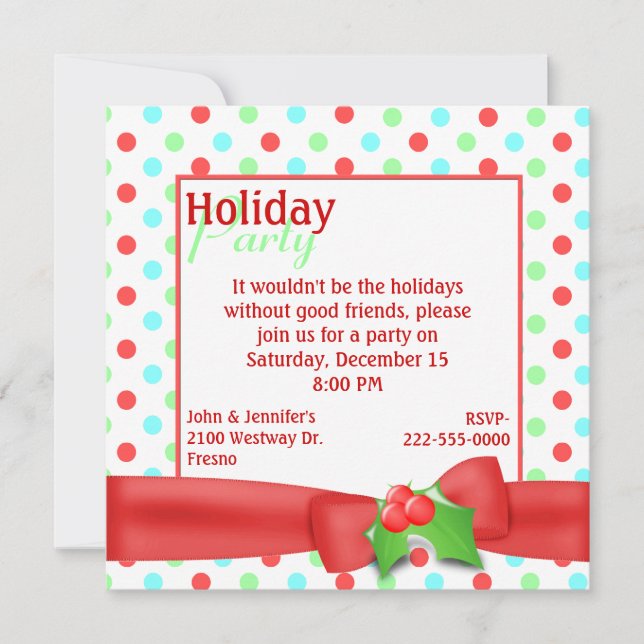 Festive Holiday Party Invitation (Front)