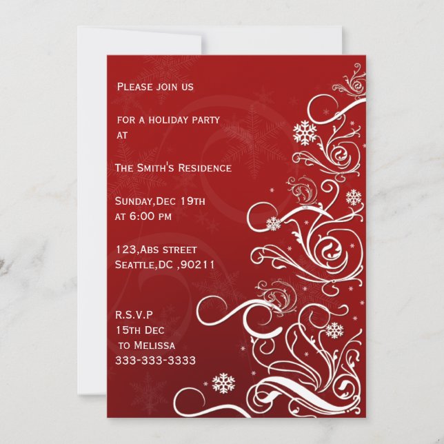 festive  Holiday Party Invitations (Front)