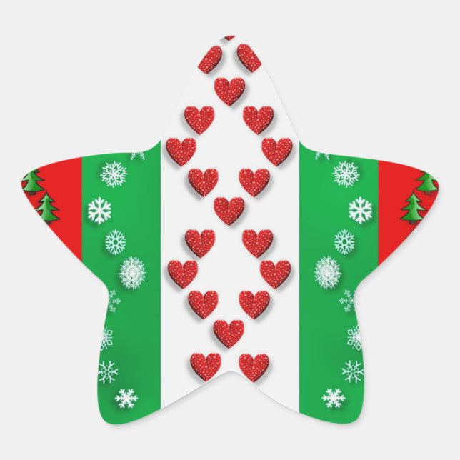 Festive holiday pattern in Christmas colours Star Sticker (Front)