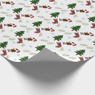 Festive holiday pattern wrapping paper