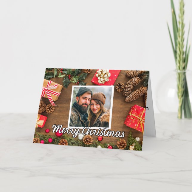 Festive Holiday Photo Template Merry Christmas (Front)