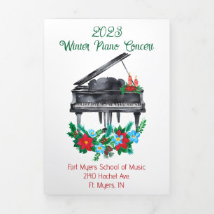 Festive Holiday Piano Recital Tri-Fold Programme