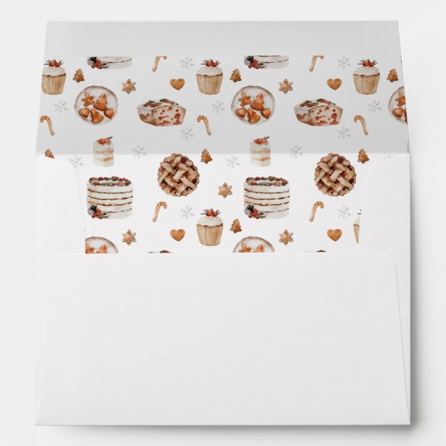 Festive Holiday Pies, Cakes & Sweets Envelope (Back (Bottom))
