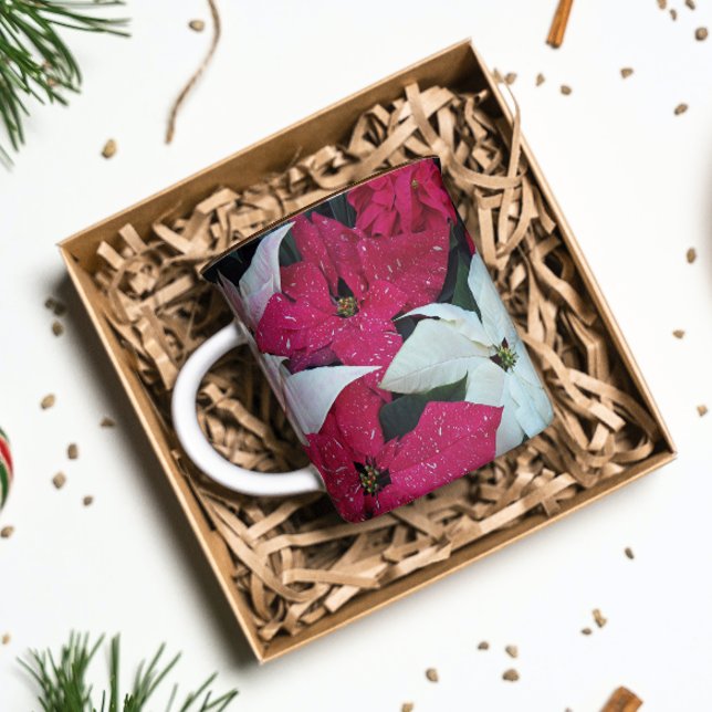 Festive Holiday Poinsettias Floral Coffee Mug (In Situ Holidays)
